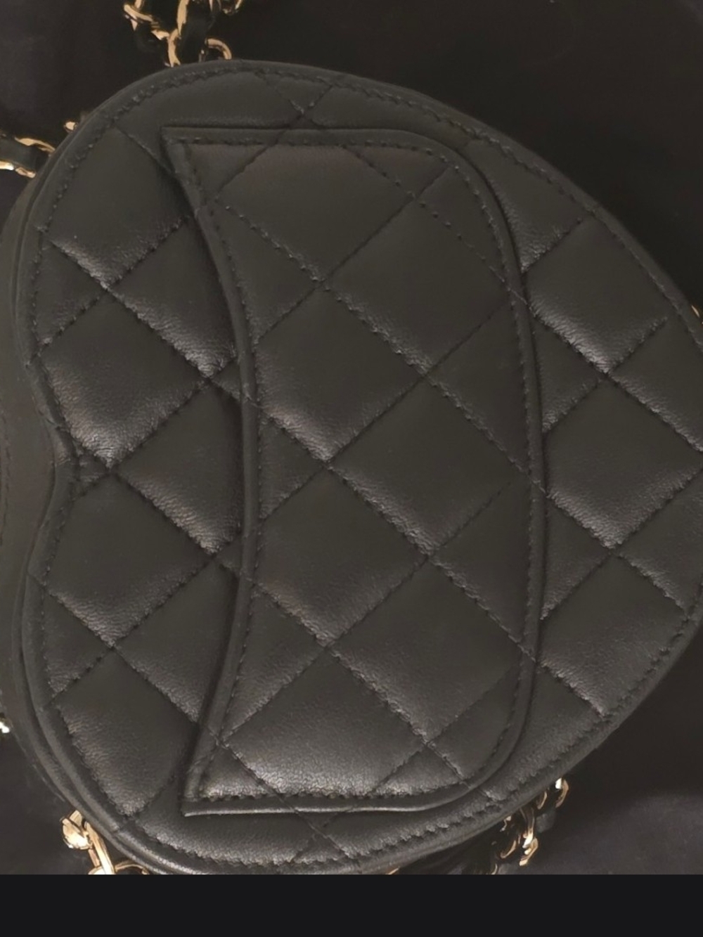 CHANEL Black Quilted Lambskin Crossbody Clutchwith Gold Hardware - Picture 2 of 3